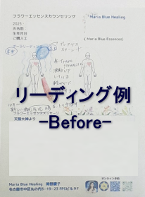 before遠隔花療法セッション　リーディング例
